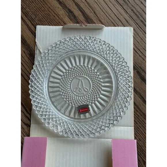 Vintage Fostoria for Avon 92nd Anniversary Lead Crystal Luncheon Plate 1978 - Picture 5 of 9
